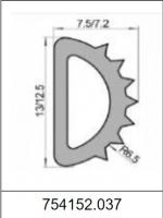 Силиконовый уплотнитель D-образный 754152.037