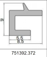Профиль П-образный силиконовый 751392.372